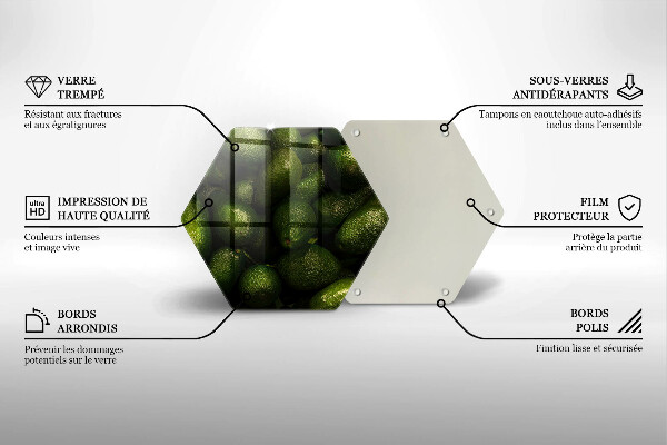 Tabla de cortar de vidrio Fruta de aguacate