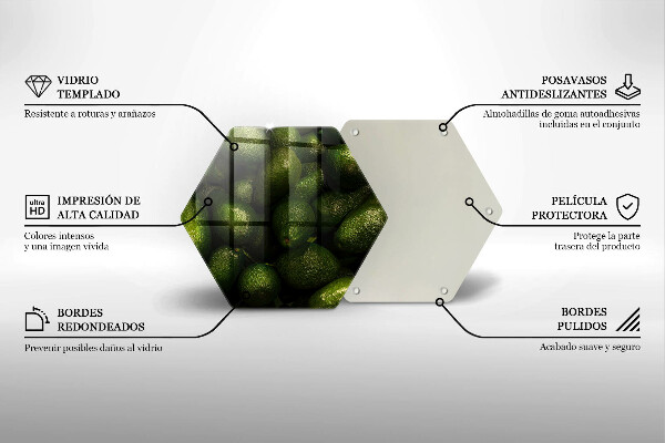 Tabla de cortar de vidrio Fruta de aguacate