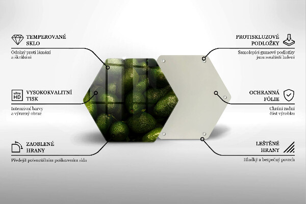 Tabla de cortar de vidrio Fruta de aguacate