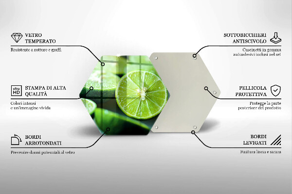 Tabla de cortar de vidrio Cítricos de lima