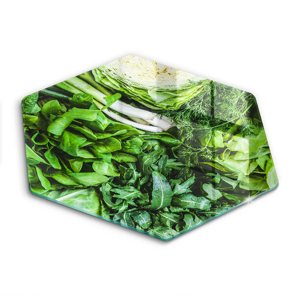 Tabla de cortar de vidrio Vegetales verdes