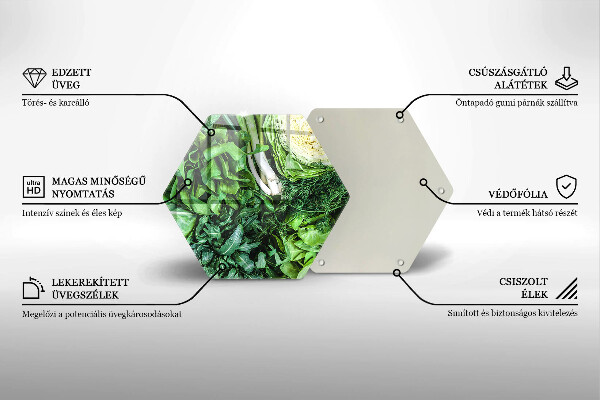 Tabla de cortar de vidrio Vegetales verdes