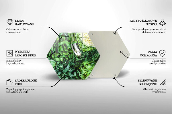 Tabla de cortar de vidrio Vegetales verdes