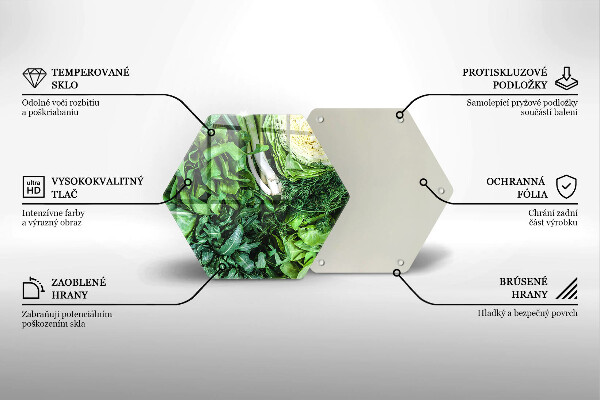 Tabla de cortar de vidrio Vegetales verdes