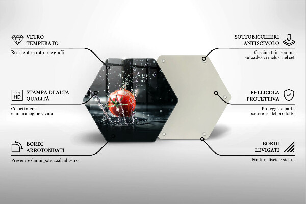 Tabla de cortar de vidrio Tomate en agua