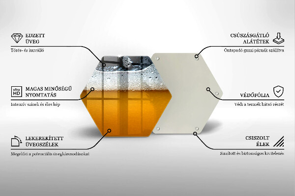 Tabla de cortar de vidrio Beber espuma de cerveza