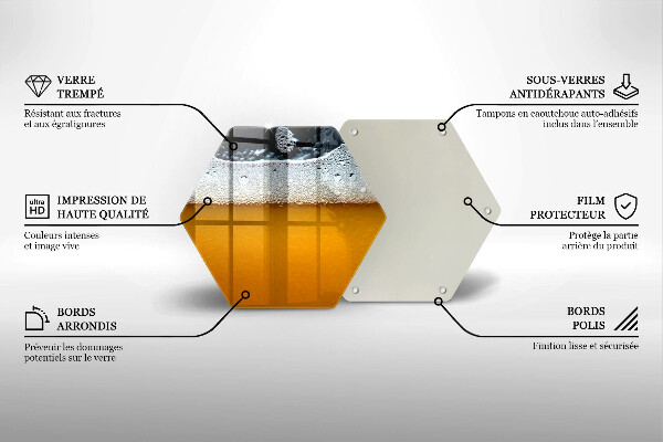 Tabla de cortar de vidrio Beber espuma de cerveza