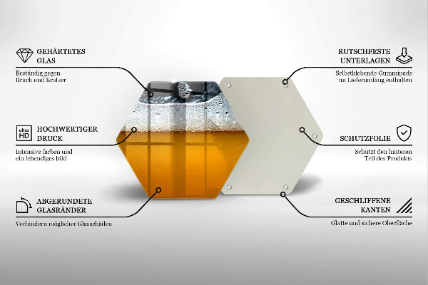 Tabla de cortar de vidrio Beber espuma de cerveza