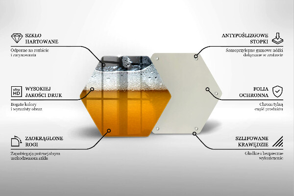 Tabla de cortar de vidrio Beber espuma de cerveza