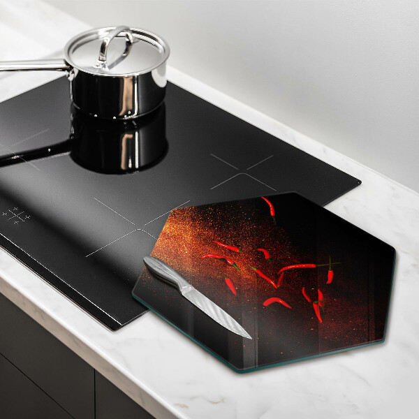 Tabla de cortar de vidrio Pimientos picantes