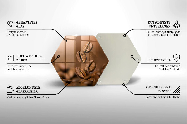 Tabla de cortar de vidrio Granos de café