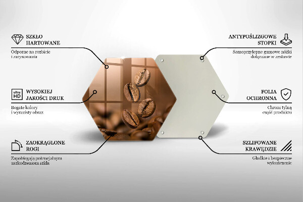 Tabla de cortar de vidrio Granos de café