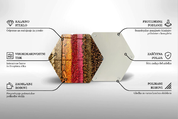 Tabla de cortar de vidrio Especias coloridas