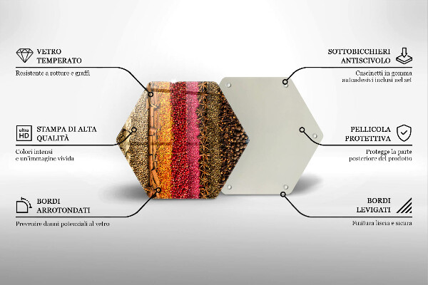 Tabla de cortar de vidrio Especias coloridas