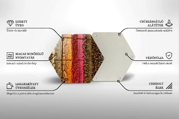 Tabla de cortar de vidrio Especias coloridas