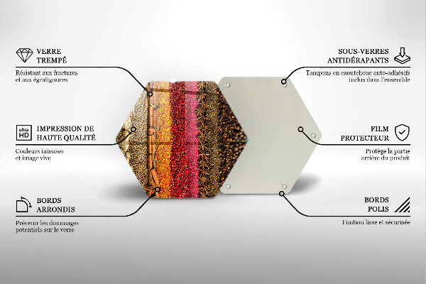 Tabla de cortar de vidrio Especias coloridas