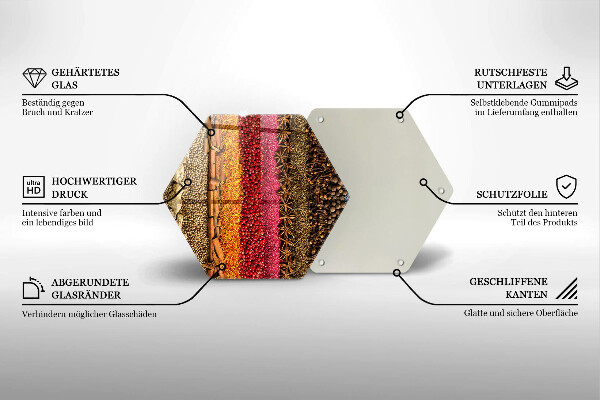 Tabla de cortar de vidrio Especias coloridas