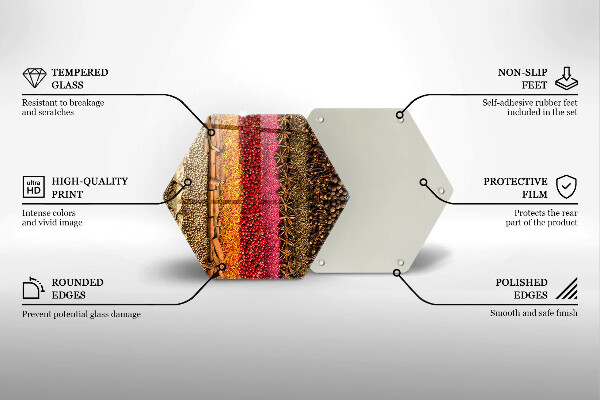 Tabla de cortar de vidrio Especias coloridas