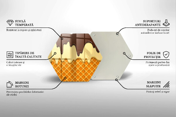 Tabla de cortar de vidrio Ilustración de cono de helado