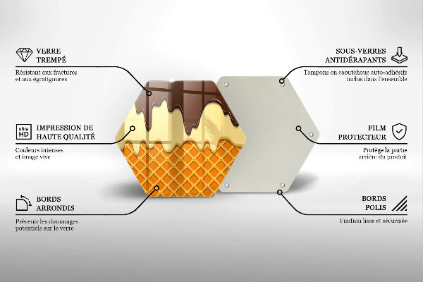 Tabla de cortar de vidrio Ilustración de cono de helado