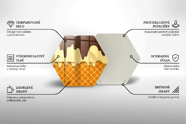 Tabla de cortar de vidrio Ilustración de cono de helado