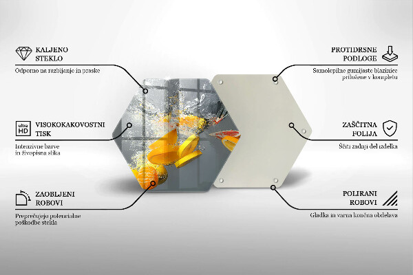 Tabla de cortar de vidrio Limones en agua
