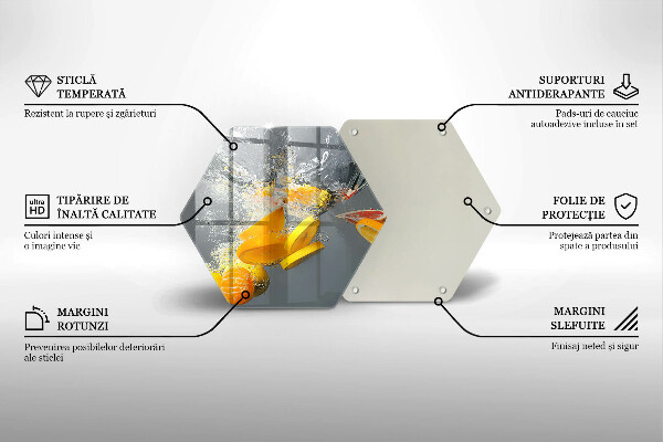 Tabla de cortar de vidrio Limones en agua