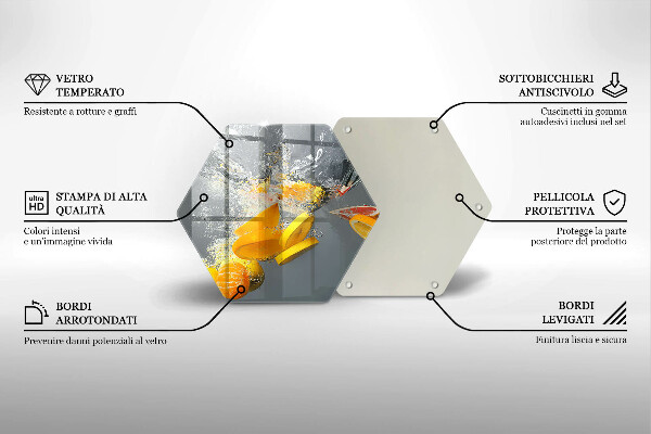 Tabla de cortar de vidrio Limones en agua