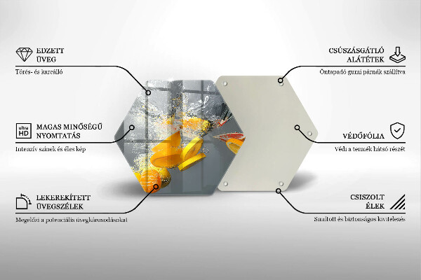 Tabla de cortar de vidrio Limones en agua