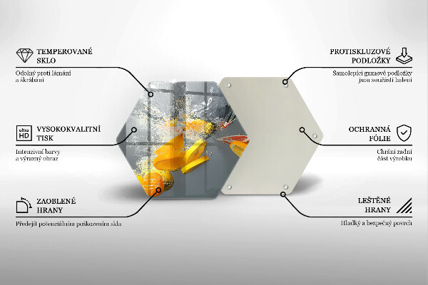 Tabla de cortar de vidrio Limones en agua