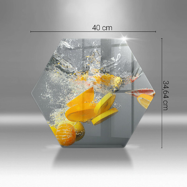 Tabla de cortar de vidrio Limones en agua