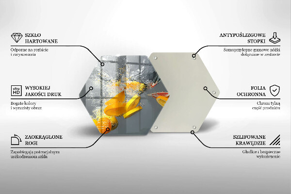 Tabla de cortar de vidrio Limones en agua
