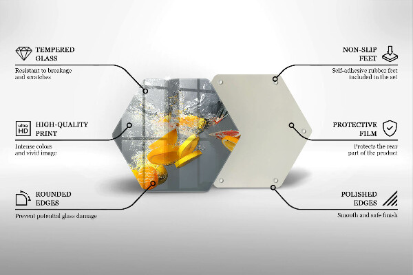 Tabla de cortar de vidrio Limones en agua
