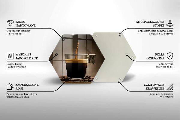 Tabla de cortar de vidrio Vidrio y granos de café