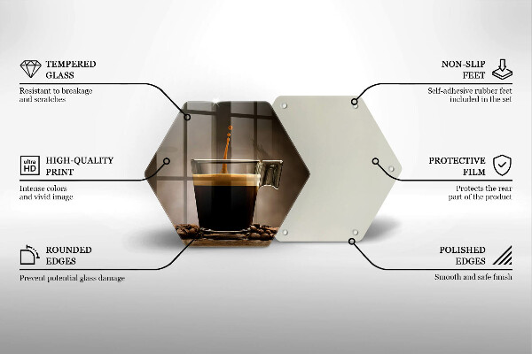 Tabla de cortar de vidrio Vidrio y granos de café