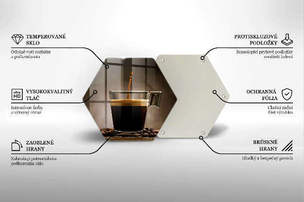 Tabla de cortar de vidrio Vidrio y granos de café