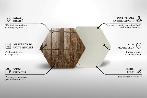 Tabla de cortar de vidrio Textura de madera