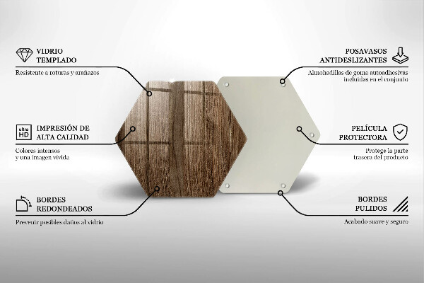 Tabla de cortar de vidrio Textura de madera