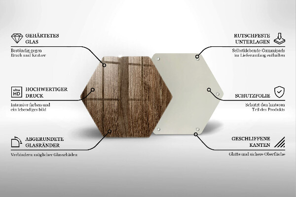 Tabla de cortar de vidrio Textura de madera