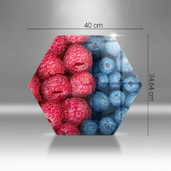Tabla de cortar de vidrio Frutas de frambuesa y arándanos