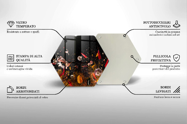 Tabla de cortar de vidrio Especias picantes
