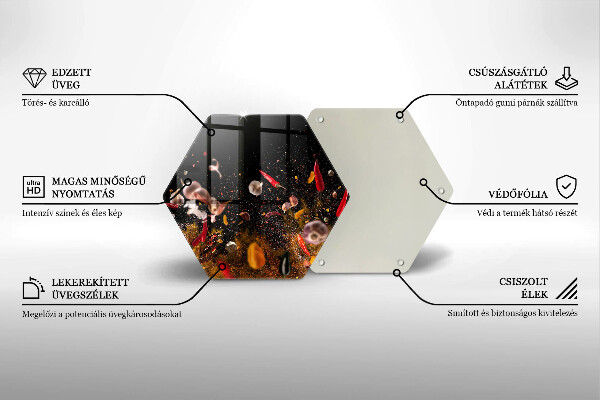 Tabla de cortar de vidrio Especias picantes