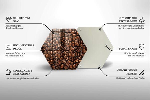Tabla de cortar de vidrio Granos de café