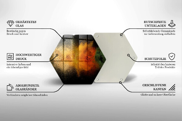 Tabla de cortar de vidrio Especias coloridas