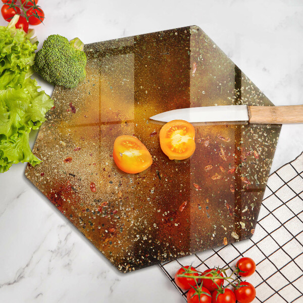 Tabla de cortar de vidrio Especias coloridas