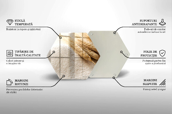 Tabla de cortar de vidrio Harina y espigas de grano