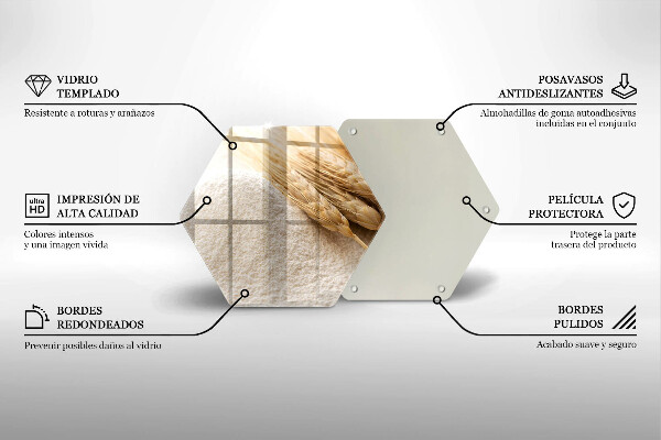 Tabla de cortar de vidrio Harina y espigas de grano