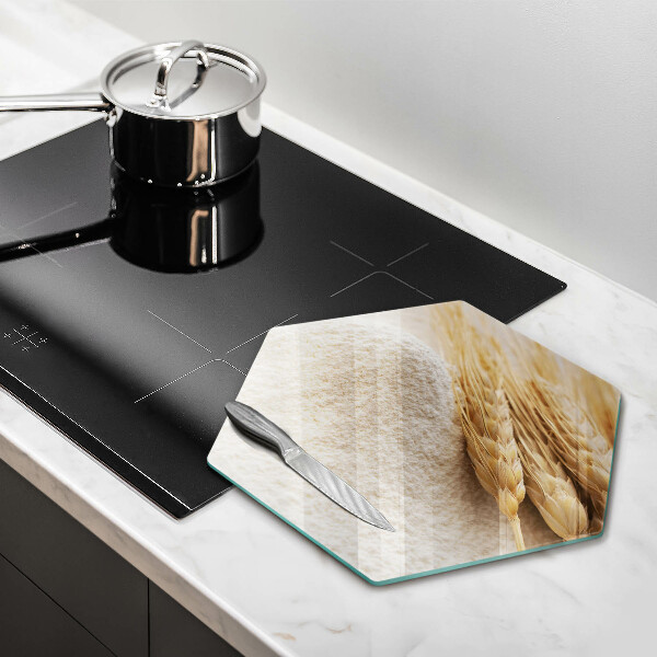 Tabla de cortar de vidrio Harina y espigas de grano