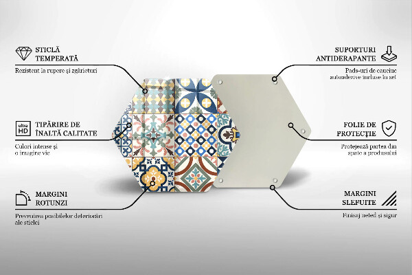 Tabla de cortar de vidrio Azulejos decorativos