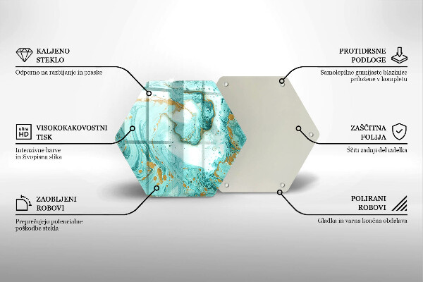 Tabla de cortar de vidrio Abstracción azul